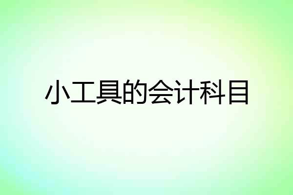 小工具的会计科目