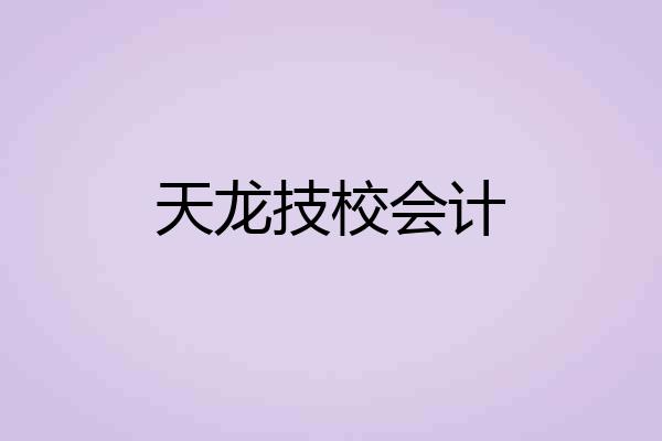 天龙技校会计