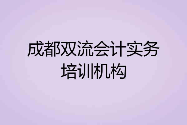 成都双流会计实务培训机构