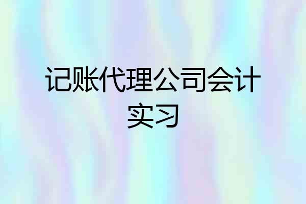 记账代理公司会计实习