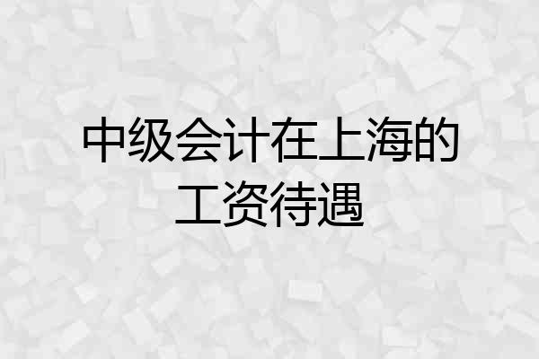 中级会计在上海的工资待遇
