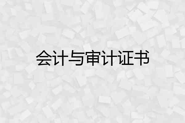 会计与审计证书
