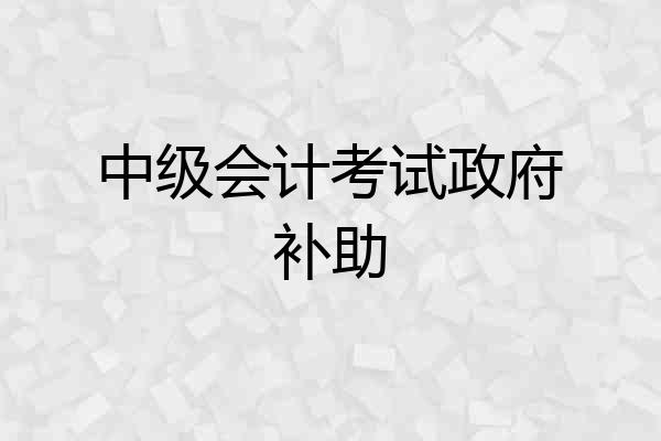 中级会计考试政府补助