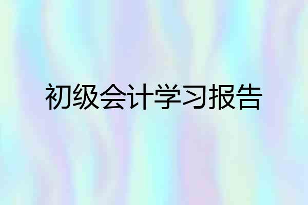 初级会计学习报告