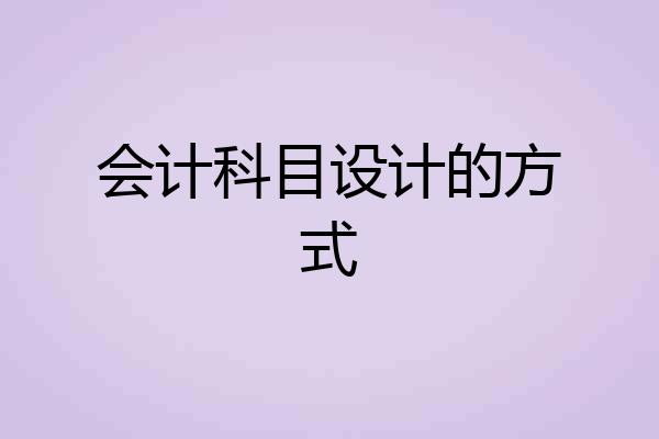 会计科目设计的方式