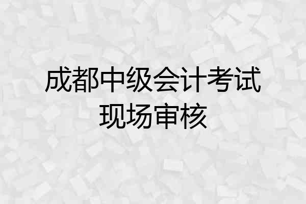 成都中级会计考试现场审核