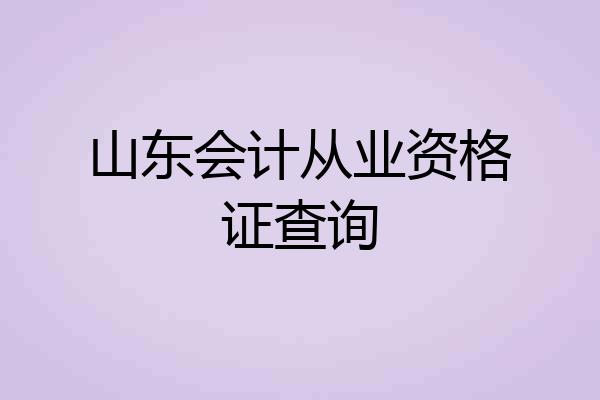 山东会计从业资格证查询