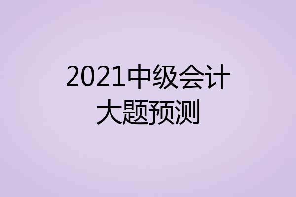2021中级会计大题预测