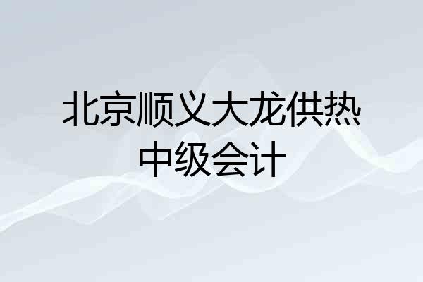 北京顺义大龙供热中级会计