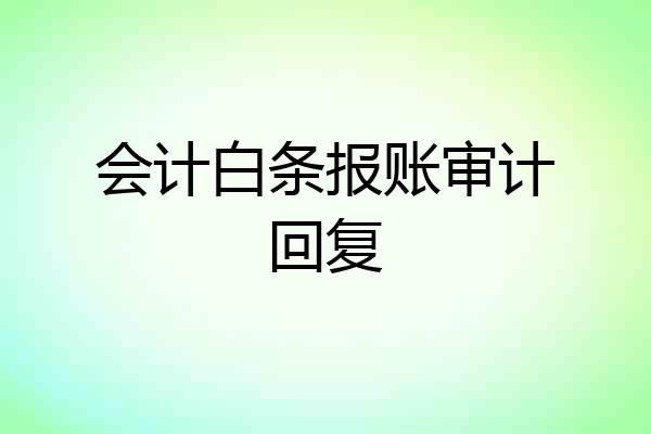 会计白条报账审计回复