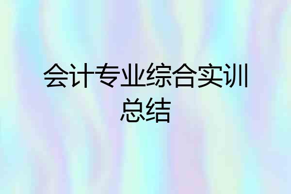 会计专业综合实训总结