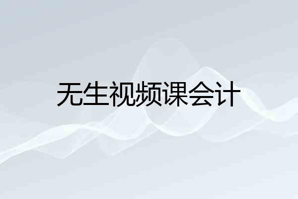 无生视频课会计