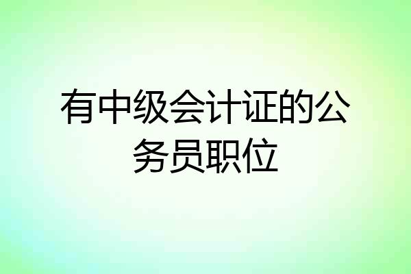 有中级会计证的公务员职位