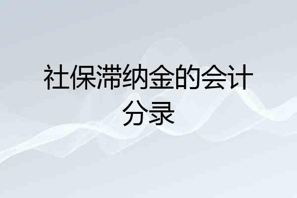 社保滞纳金的会计分录