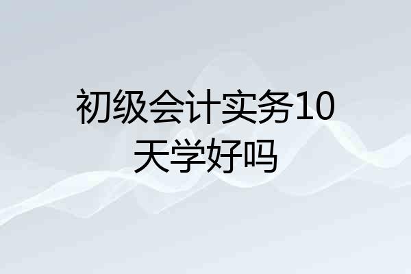 初级会计实务10天学好吗