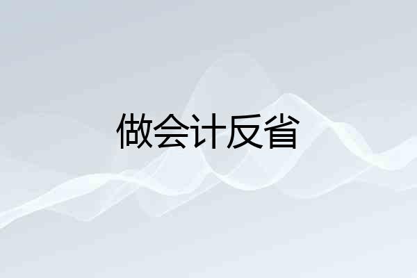 做会计反省