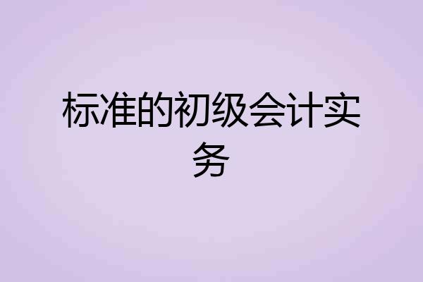 标准的初级会计实务