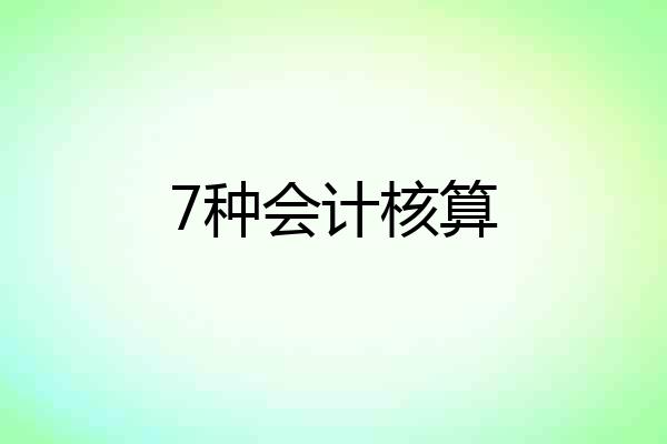 7种会计核算