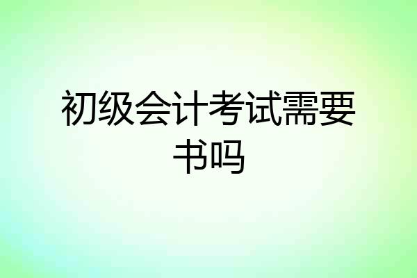 初级会计考试需要书吗