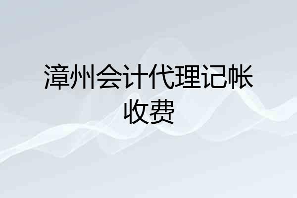 漳州会计代理记帐收费