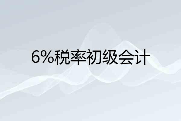 6%税率初级会计