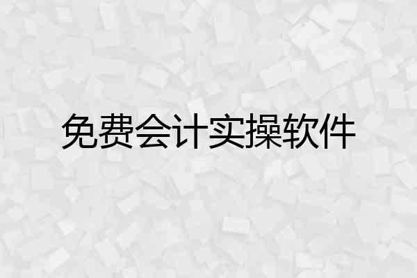 免费会计实操软件