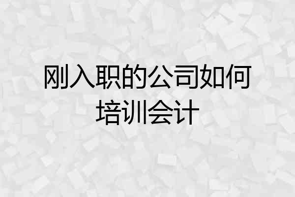 刚入职的公司如何培训会计