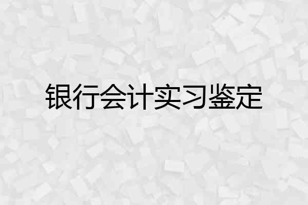 银行会计实习鉴定