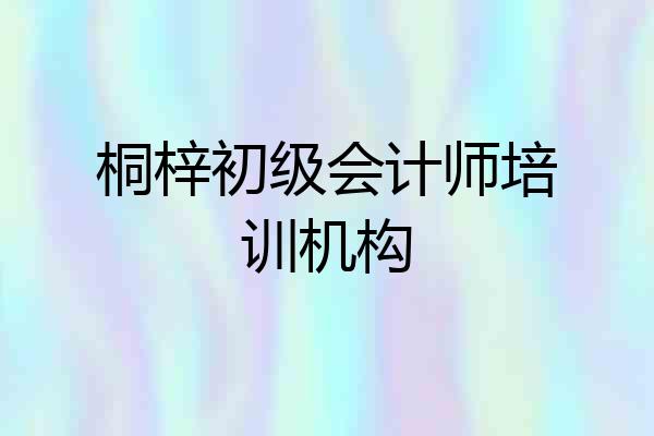 桐梓初级会计师培训机构
