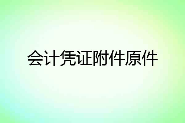 会计凭证附件原件