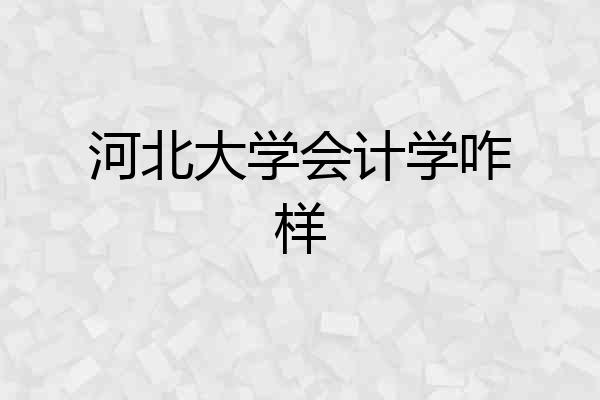 河北大学会计学咋样