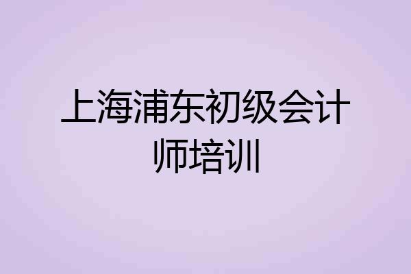 上海浦东初级会计师培训