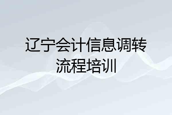 辽宁会计信息调转流程培训