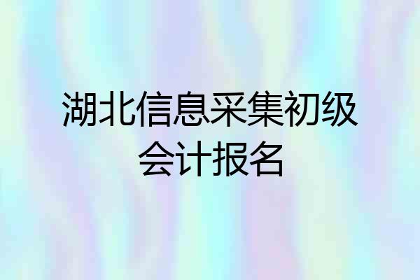 湖北信息采集初级会计报名