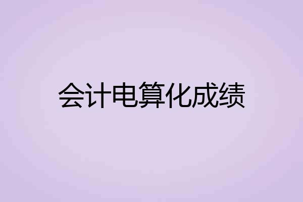 会计电算化成绩