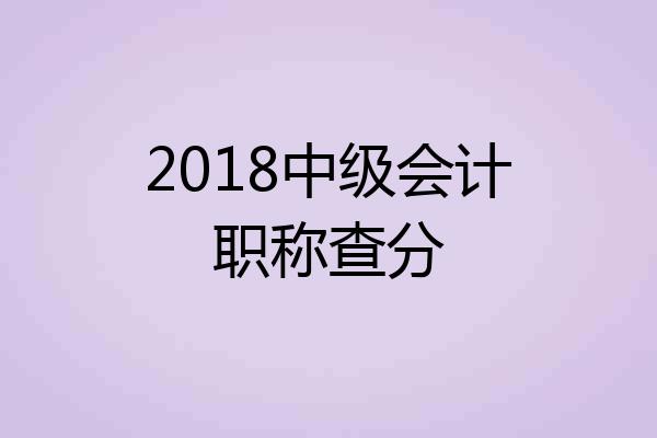 2018中级会计职称查分