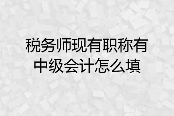税务师现有职称有中级会计怎么填