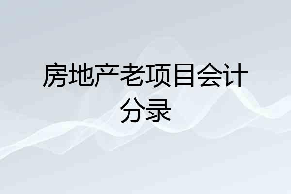 房地产老项目会计分录