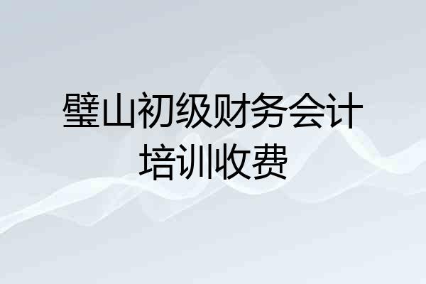 璧山初级财务会计培训收费