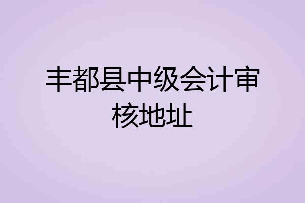 丰都县中级会计审核地址