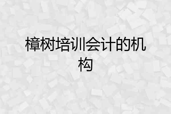 樟树培训会计的机构