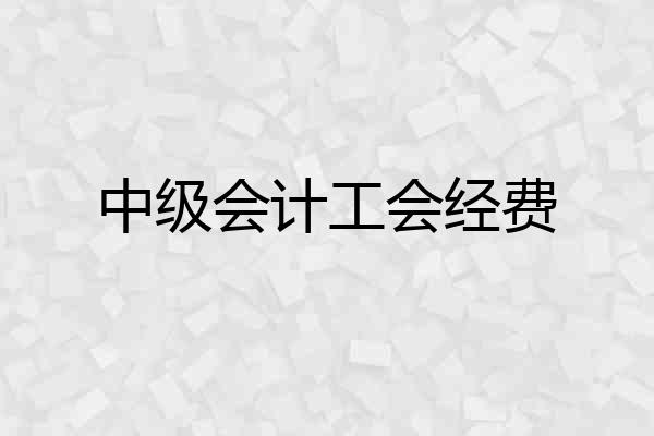 中级会计工会经费