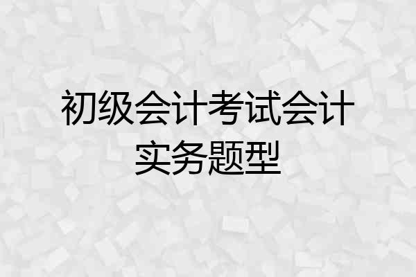 初级会计考试会计实务题型