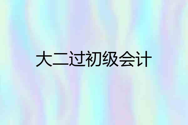大二过初级会计