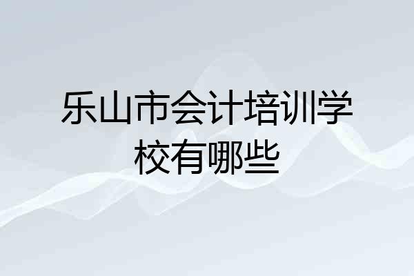 乐山市会计培训学校有哪些