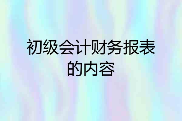初级会计财务报表的内容