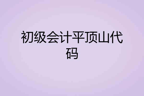 初级会计平顶山代码