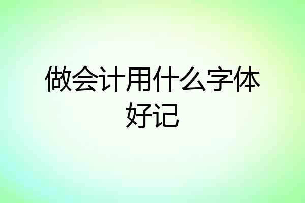 做会计用什么字体好记