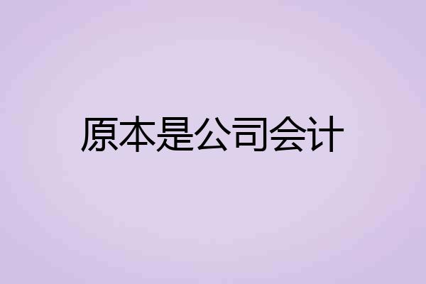 原本是公司会计