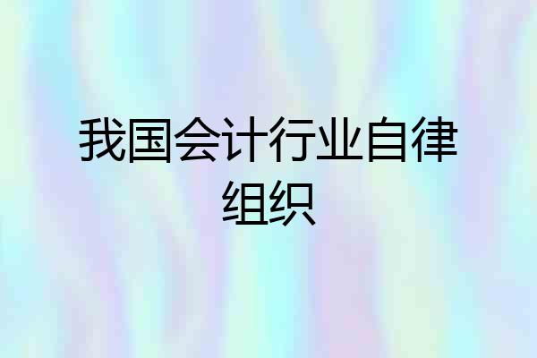 我国会计行业自律组织